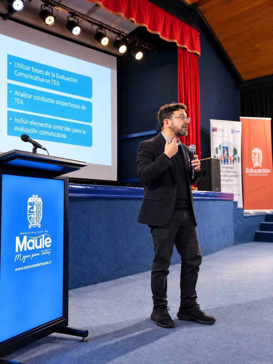 El Dr. Hugo Segura presentando sobre evaluación comunicativa